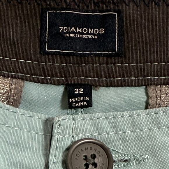 7 Diamonds Shorts Mens Size 32 Lightweight Polyester Stretch Preppy Golf - Picture 3 of 9